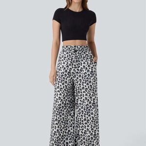 Halara Leopard Print Wide-Leg Pants